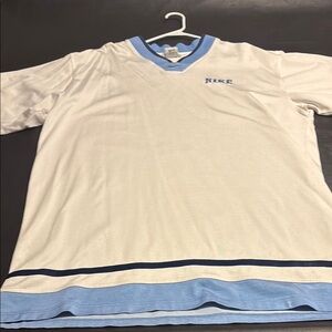 Nike Men's White and Blue Shirt